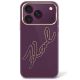 Etui Karl Lagerfeld IML Big Signature Resin Metal Frame na iPhone 17 Pro Max / 18 Pro Max - burgundowe