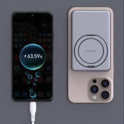 5. Powerbank Dudao K28S 20W PD 5000mAh z MagSafe i podstawką - srebrny