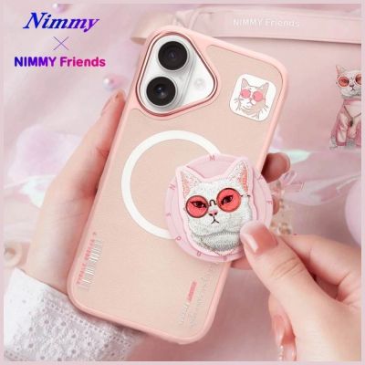 16. Etui Nimmy Glasses Cool Cat MagSafe na iPhone 16 - różowe
