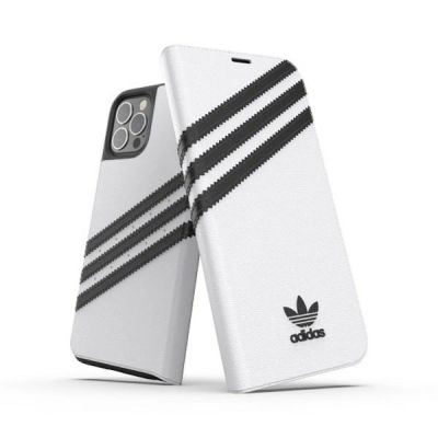 Etui Adidas OR Booklet Case PU na iPhone 12 / 12 Pro 6,1" - biało-czarne
