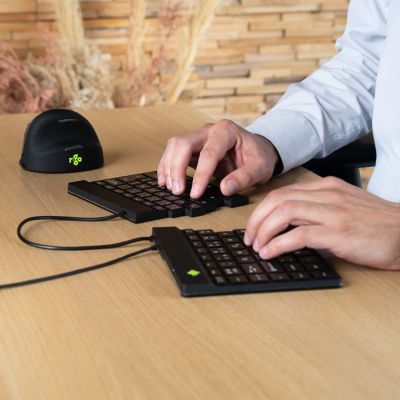 10. R-Go Tools Ergonomiczna klawiatura R-Go Split Break v2 z oprogramowaniem break, QWERTY_US, przewodowa, czarna
