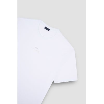 4. Paul&Shark T-shirt bawełniany męski biało-złoty 99311008-10E - klasyczny krój, logo
