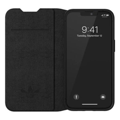 5. Etui Adidas OR Booklet Case BASIC na iPhone 13 - czarno-białe