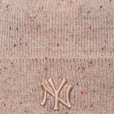 3. New Era Wmns Glitter Beanie New York Yankees Hat 60691293 Beżowe One size