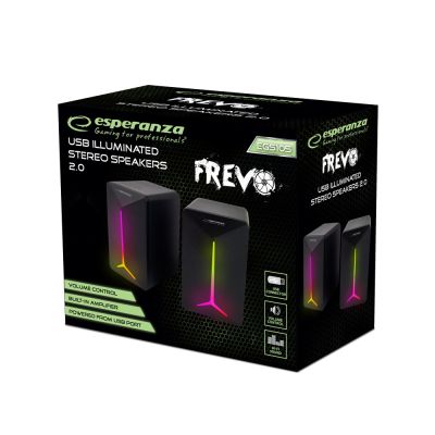 7. ESPERANZA GŁOŚNIKI 2.0 USB LED RAINBOW FREVO EGS105
