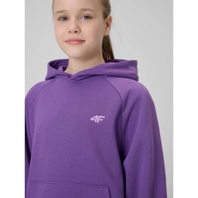 4. Bluza dresowa loose z kapturem dziewczęca 4F 4FJRSS26TSWSF3040-50S