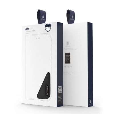 5. Dux Ducis Hivo skórzane etui z klapką pokrowiec ze skóry naturalnej portfel na karty i dokumenty iPhone 14 Pro Max brązowy