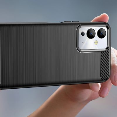 5. Carbon Case etui do Infinix Note 12i elastyczny silikonowy karbonowy pokrowiec czarne