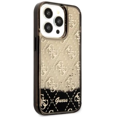 4. Etui Guess Liquid Glitter 4G Transculent na iPhone 14 Pro - czarne
