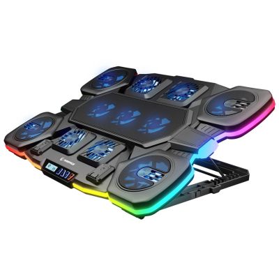 3. Podstawka chłodząca Rampage GLACIERS50 Gamingowa pod laptop 14–17”, 2600RPM, czarna