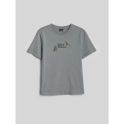 8. T-shirt loose z nadrukiem damski 4F 4FKAW26TTSHF4502-26S
