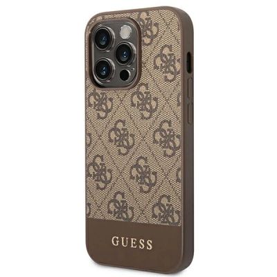 2. Guess GUHCP14LG4GLBR iPhone 14 Pro 6,1" brązowy/brown hard case 4G Stripe Collection