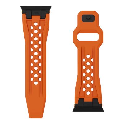 6. UAG Monarch - pasek FKM do Apple Watch series 4-6 & SE 1-3, 44mm / series 7-9, 45mm / series 10-11, 46mm / Ultra 1-3, 49mm (orange / black titanium)