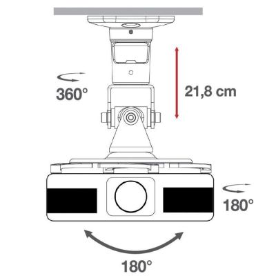 4. TECHLY UCHWYT DO PROJEKTORA SUFITOWY 22CM 10KG BIA