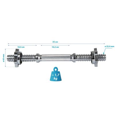 23. GRYF KRÓTKI 35 CM + ZACISKI ENERO FIT fi25,4 MM