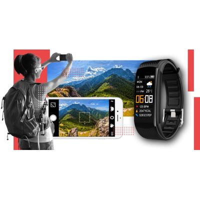 9. Smartwatch GIEWONT Czarno Czerwony 2 Paski GW200-1