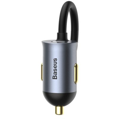 6. Ładowarka samochodowa Baseus Share Together 120W wieloportowa 2x USB-A + 2x USB-C - szara