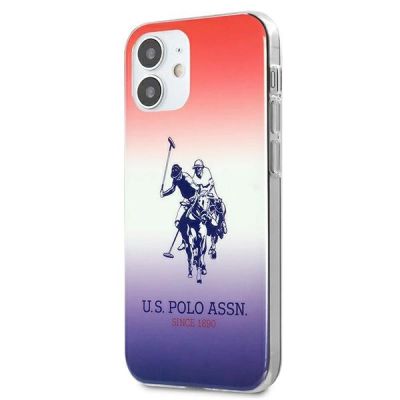 2. Etui U.S. Polo Assn. Gradient Pattern Collection na iPhone 12 mini - czerwono-niebieskie