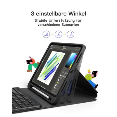 4. inateck N0001 Black Bluetooth-Tastatur-HĂĽlle fĂĽr iPad 11