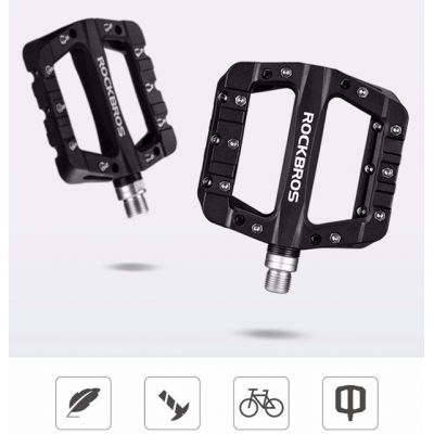 4. Zestaw pedałów rowerowych Rockbros 2017-12CBK z nylonu - czarny