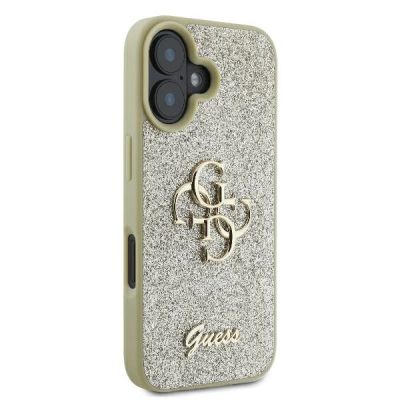 4. Etui Guess Fixed Glitter Big 4G na iPhone 16 Plus - złote