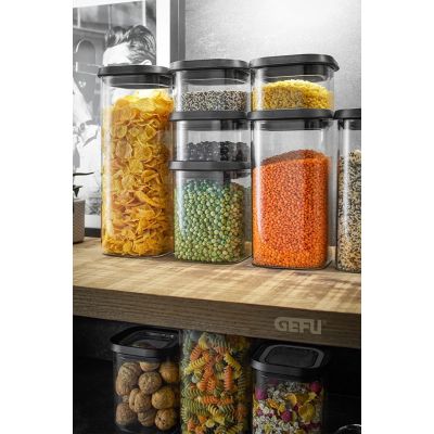 2. GEFU PANTRY Prostokątny Pojemnik 2,5 l Czarny, Przezroczysty 1 szt.