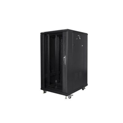 11. Szafa rack Lanberg FF01-6822-12B (22U; 19''; 1160 mm / 600mm / 800 mm; stojąca; Szklane; 800 kg; kolor czarny)