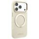 4. Etui Guess Ring Stand 360 Grained Classic Logo MagSafe na iPhone 18 Pro Max / 17 Pro Max - beżowe