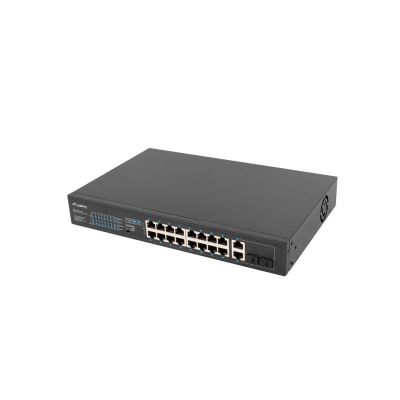 19. LANBERG SWITCH RACK 19" 16X 100MB POE+/2X COMBO GIGABIT 150W NIEZARZĄDZALNY RSFE-16P-2C-150