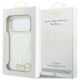 8. Etui Guess IML Shell Script Metal MagSafe na iPhone 17 Pro Max - białe