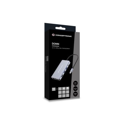 4. Conceptronic DONN20G stacja dokująca Przewodowa USB 3.2 Gen 1 (3.1 Gen 1) Type-C Szary