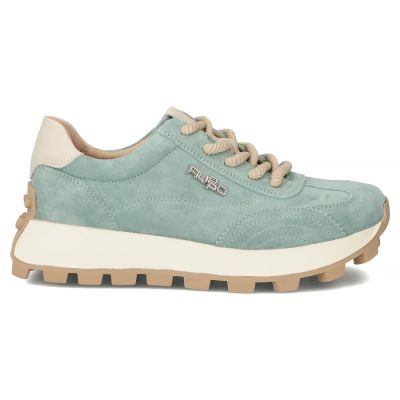 3. Skórzane półbuty sneakersy na platformie zielone Filippo DP7498