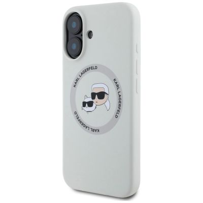 2. Etui Karl Lagerfeld Silicone Double Heads And Circle MagSafe do iPhone 16 beżowy