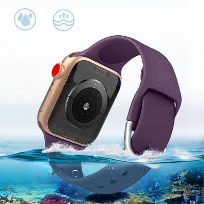2. Silikonowa opaska Silicone Strap APS do Apple Watch 42 / 44 / 45 mm pasek bransoleta do zegarka - miętowa