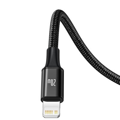 3. Kabel Baseus Rapid Series 3w1 USB-C - USB-C / Lightning / micro USB 20W PD 1.5m - czarny