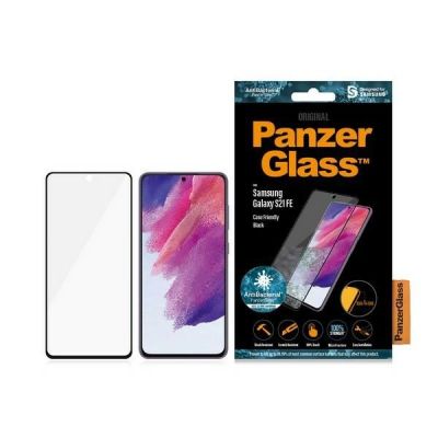 Szkło PanzerGlass E2E Microfracture antybakteryjne na Samsung Galaxy S21 FE - z czarną ramką