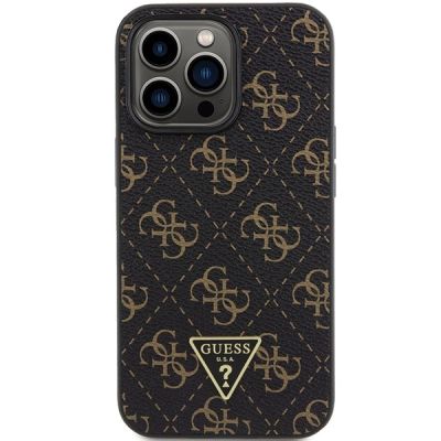 3. Etui Guess 4G Triangle Metal Logo na iPhone 14 Pro - czarne