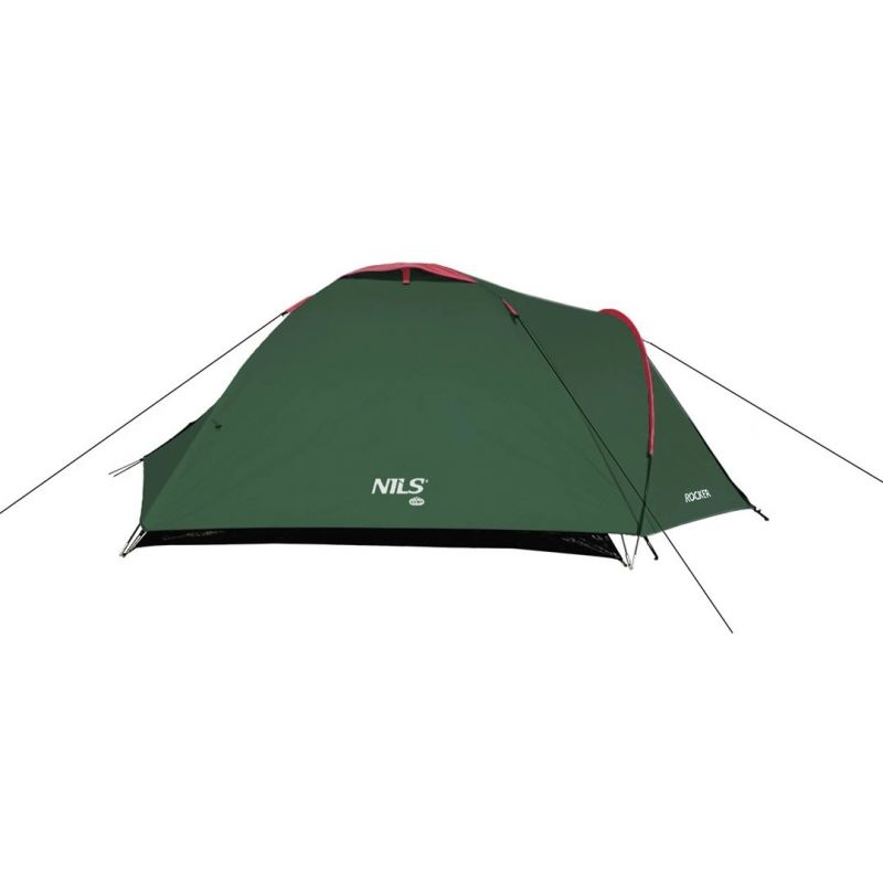 3. Namiot kempingowy NILS CAMP Rocker NC6013 3 osobowy zielono-czerwony