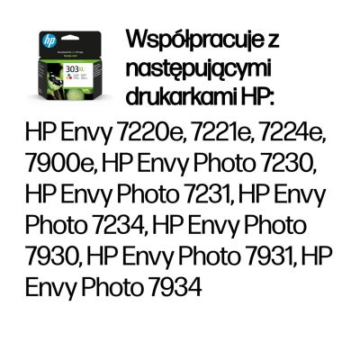 26. HP Oryginalny trójkolorowy tusz 303XL o wysokiej wydajności