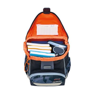 16. Herlitz UltraLight Plus TechMech zestaw do plecaka szkolnego Chłopiec Poliester Niebieski, Pomarańczowy