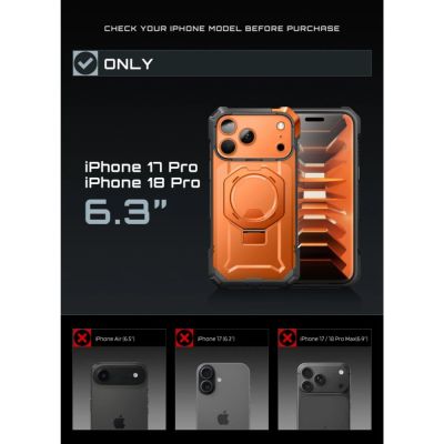 4. Etui Supcase UB Grip Mag MagSafe na iPhone 18 Pro / 17 Pro - pomarańczowe