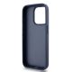 7. Etui DKNY Leather Mono Stripe & Metal Logo na iPhone 15 Pro - niebieskie