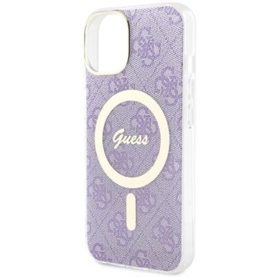 6. Etui Guess 4G MagSafe na iPhone 14 - purpurowe