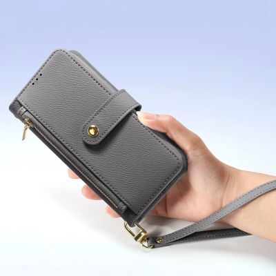 12. Etui skórzane Dux Ducis Lawa na iPhone 16e / 17e z odłączanym portfelem magnetycznym - szare