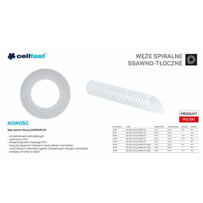 CELLFAST WĄŻ SSAWNO-TŁOCZNY DO POMP 19mm x 25mb BEZBARWNY ENERGO-FLEX