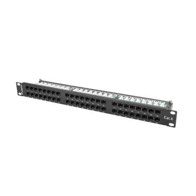 4. Patch panel Lanberg PPU6-1048-B (1U; kat. 6; 48xRJ-45)