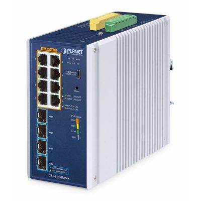 2. PLANET IP30 Industrial L2/L4 8-Port Zarządzany L2/L4 Gigabit Ethernet (10/100/1000) Aluminium, Niebieski