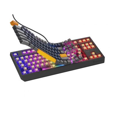 13. GENESIS THOR 230 TKL klawiatura Gaming USB + RF Wireless + Bluetooth QWERTY Czarny, Niebieski, Szary, Pomarańczowy
