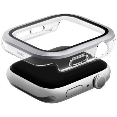 2. Etui ze szkłem hartowanym UNIQ Voute na Apple Watch 10 42 mm - srebrne