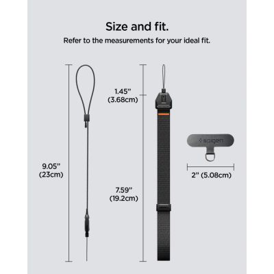 13. Smycz Spigen Universal Adjustable Lanyard Strap Wrist do telefonu - czarne